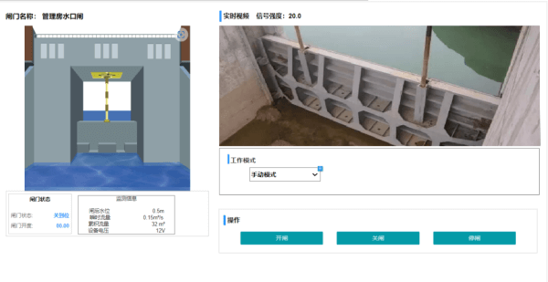 四信閘門遙測終端機(jī)平臺(tái)控制界面